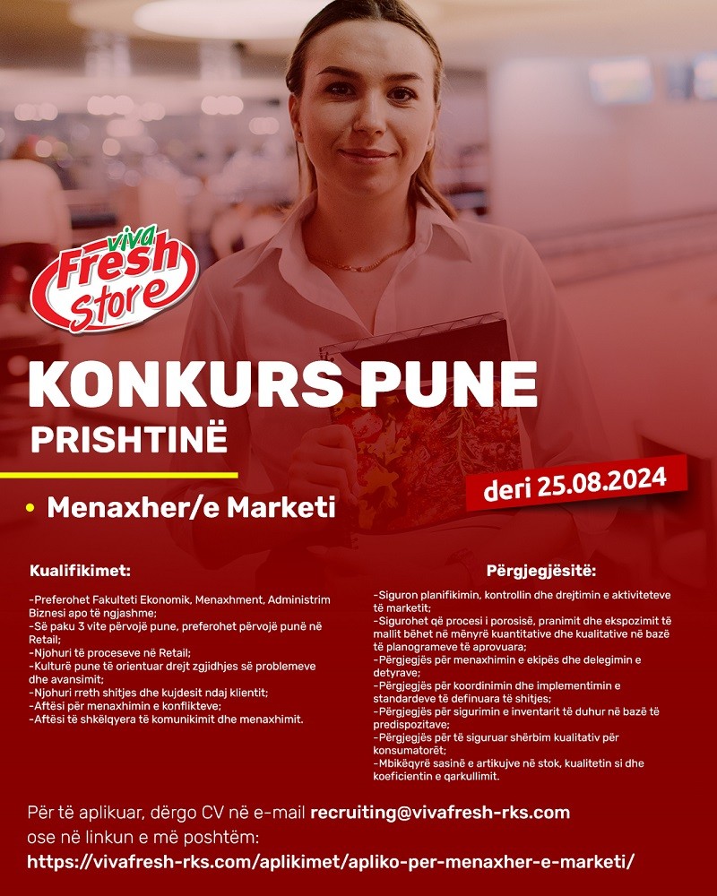 Menaxher/e Marketi